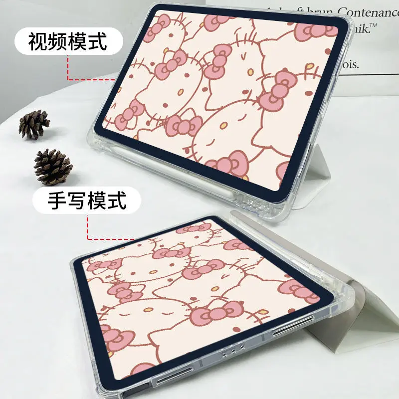 Sanrio Hello Kitty Ipad 10 Protective Case Plus Pen 9Th Generation Pro 2022 11 12.9 Mini5 6 Cover Anti Drop Air3 4 Ipad 2021Case