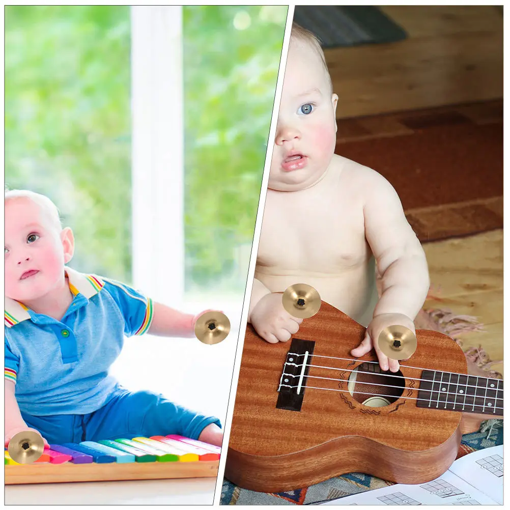 

2Pcs Professional Copper Finger Cymbals for Kids Mini Percussion Instruments Children's Musical Instruments Finger Cymbals