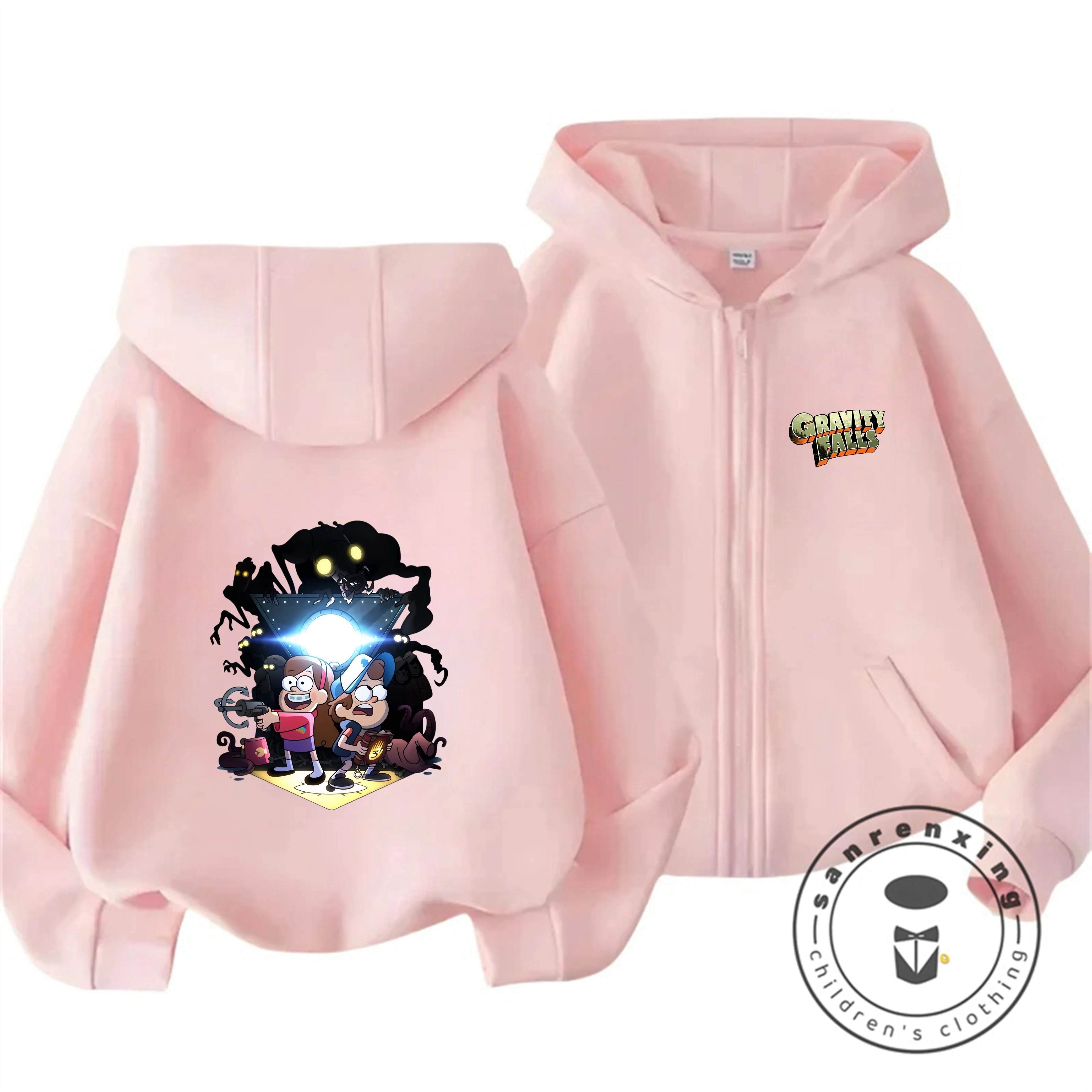 

2025 Disney Gravity Falls Girl Cartoons Kawaii Girl Clothes Zipper Hoodie Boy Children Top Caricature Fashion Disneyland Trip