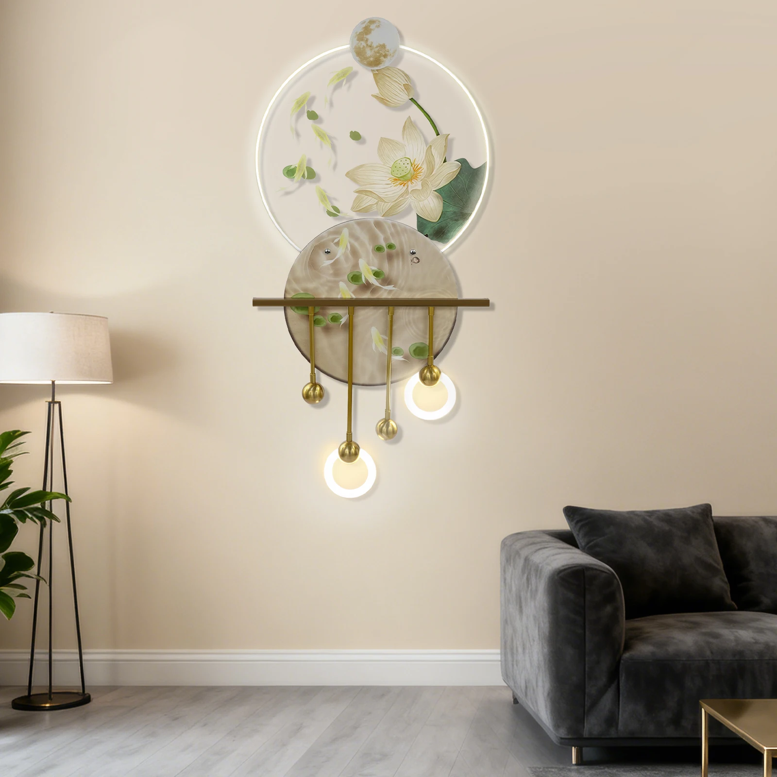 

50*100cm Wall Art Decor With Warm Light, Wall Decoration Wall Hanging Decoration for Living Rooms Offices Bedrooms Entrances