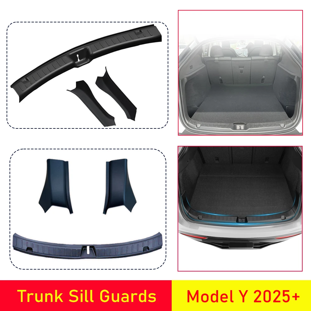 

Защита заднего бампера для Tesla Model Y Juniper 2025 2026, защита порога багажника, защитные коврики, накладка на удачу, автомобильные аксессуары