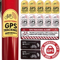 GPS Tracking Alarm Sticker Road Bike Scooter Motorcycle Anti-Theft Decal Warning Reflective Paster for Bicycle Accessories