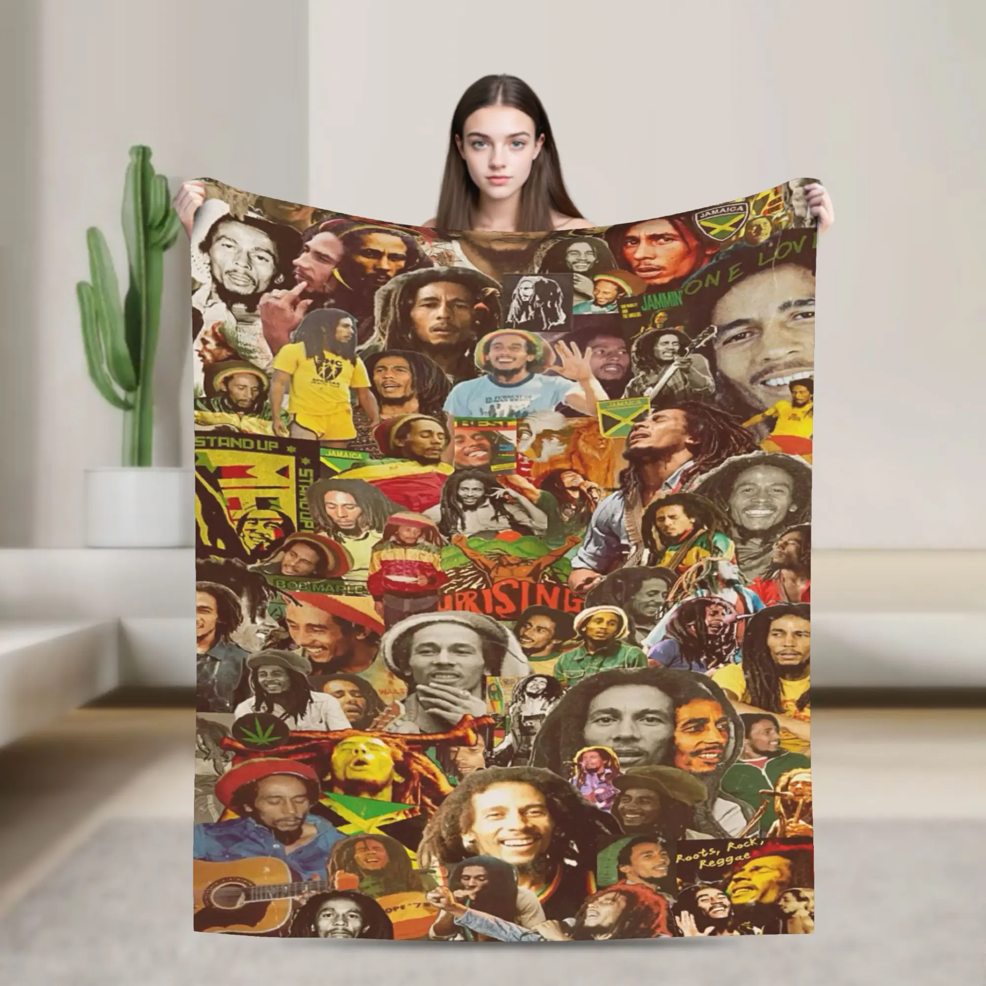 B-Bob M-Marley Singer Soft Cozy Blanket  Graphic Travel Throw Blanket Home Decor Flannel Bedspread Sofa Bed Cover