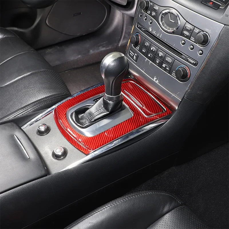 For Infiniti G25 G27 G37 2007-2013 Soft Carbon Fiber Car Center Control Shift Panel Frame Cover Trim Stickers Car Accessories