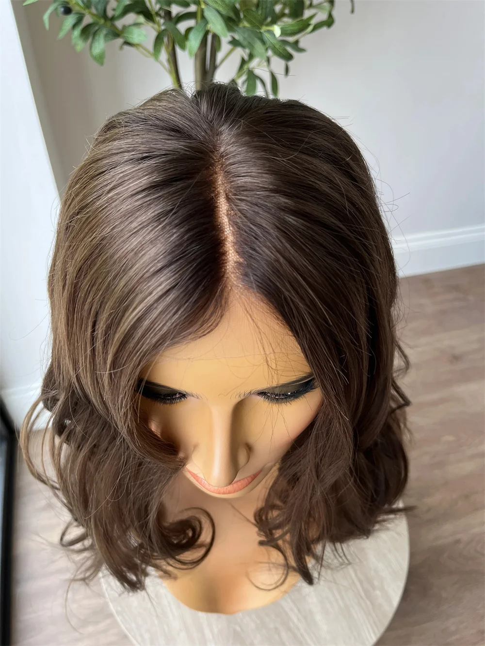 شعر مستعار صناعي فاخر من الدانتيل الأمامي بلون الشوكولاتة والبني من قبل قطعها، زي امرأة للمبتدئين، شعر مستعار مناسب للارتداء اليومي #4