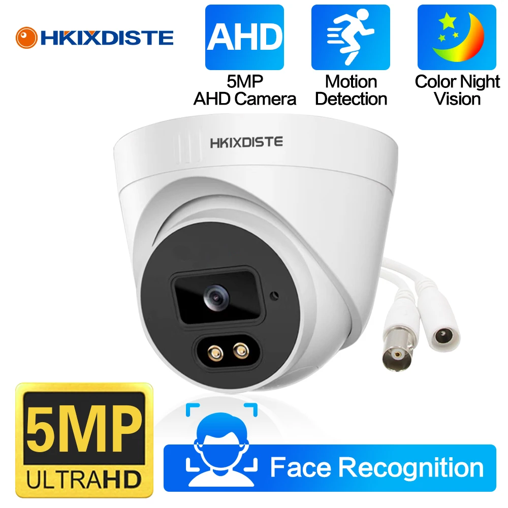 5MP Wired CCTV Analog Security Camera Color Night Face Detection Waterproof AHD Dome Video Surveillance Camera BNC For Ahd DVR