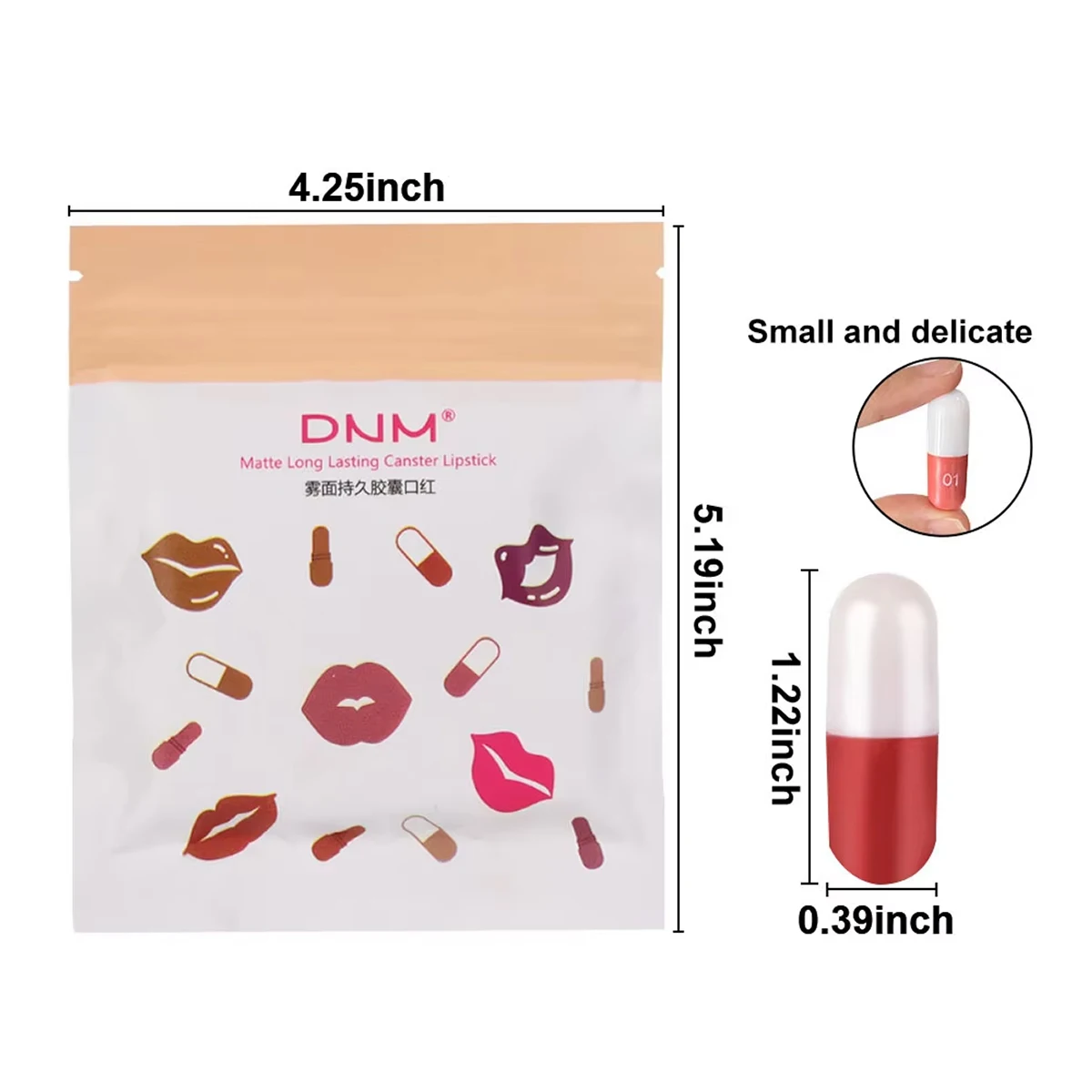 Conjunto de 18 comprimidos de batom cápsula colorida, incluindo brilho labial à prova d'água e de longa duração, batom brilhante