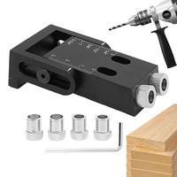 15 Degree Pocket Hole Jig Kit Dowel Drill Guide Joiner Woodworking Tools 15 Punch Locator Angle Woodworking Tool 8Pcs