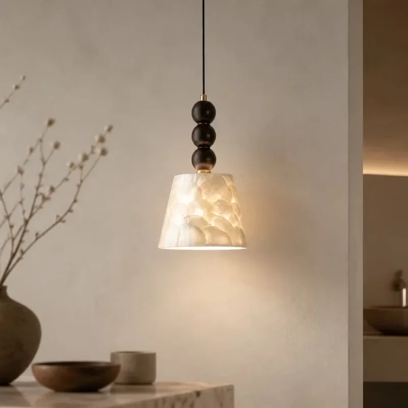 Janpanese Wabi-sabi String Shaped Bell Ringing Design Metal LED Pendant Light Indoor Lamp for Bedroom Home Decoration Chandelier
