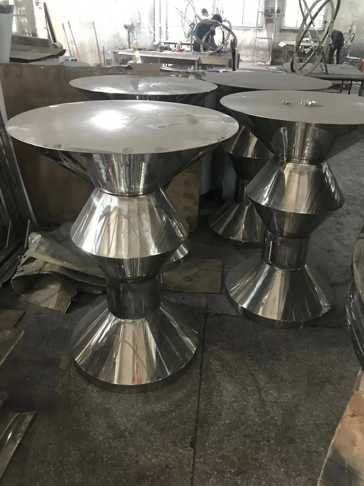 High Quality Stainless Steel Wedding Cocktail Bar Tables Gold Silver Available Modern for Dining Events Hotels Outdoor Parties