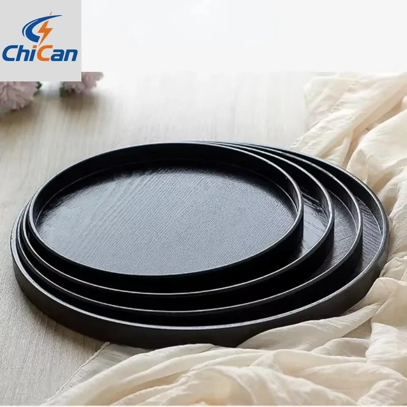 

【Hot】Round Solid Wooden Table Tray Coffee Snack Food Meals Chinese Serving Tray Rectangular Traditional Bamboo Kung Fu