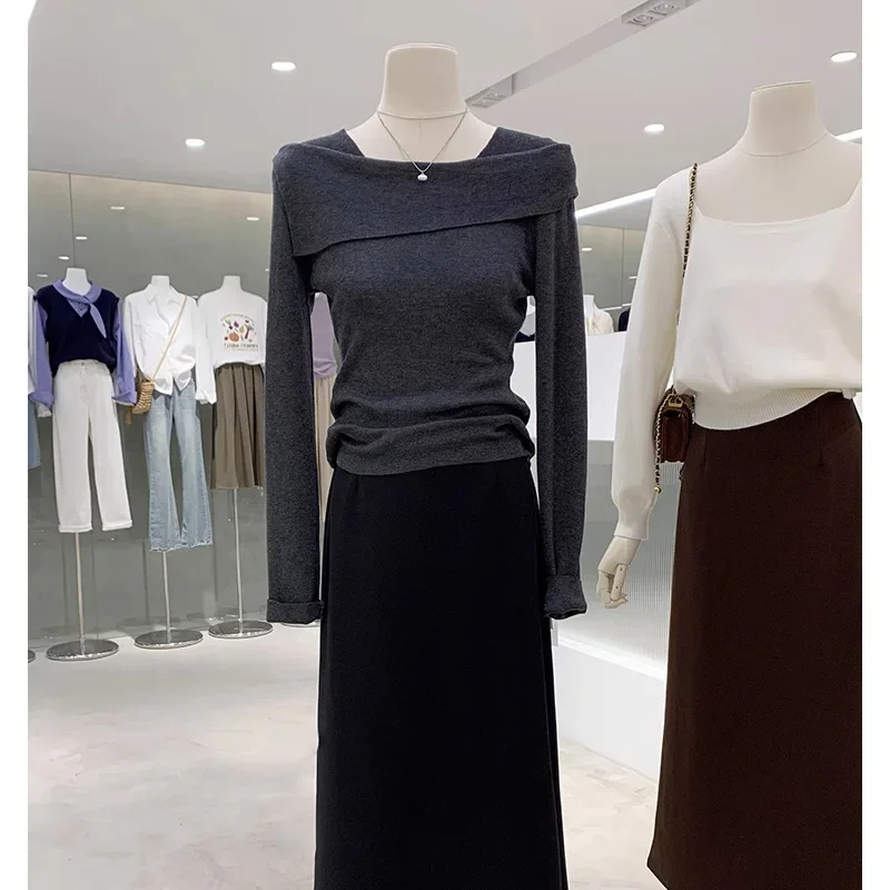 

Women's Knit Sweater Long Sleeve Pullover, Autumn Winter Retro Harajuku Tops