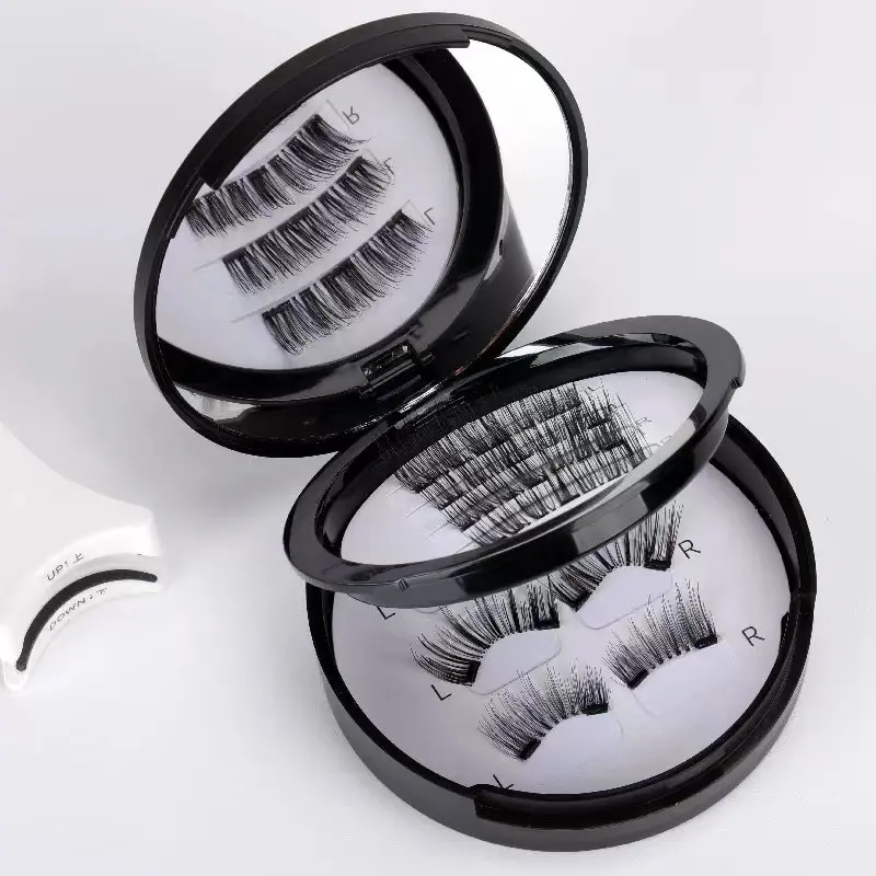 HBZGTLAD Magnetic Eyelashes 14Pair Reusable No Glue Needed Natural Thick Upper Eyelashes with Magnetic Tweezers Makeup Tool