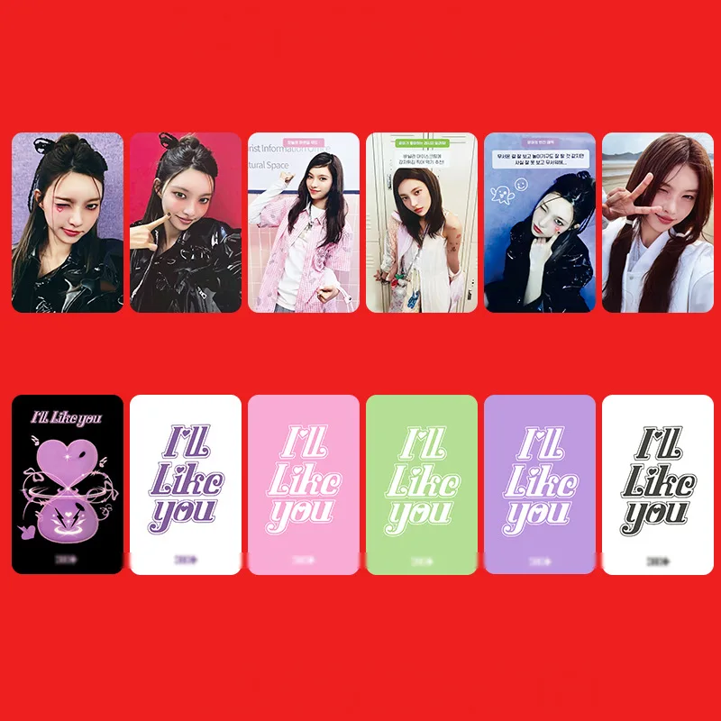 KPOP ILLIT I’LL LIKE YOU Photocards IROHA MINJU MOKA WONHEE LOMO Cards 8Pcs Set Double Sides Postcard YUNAH Fans Collection Gift