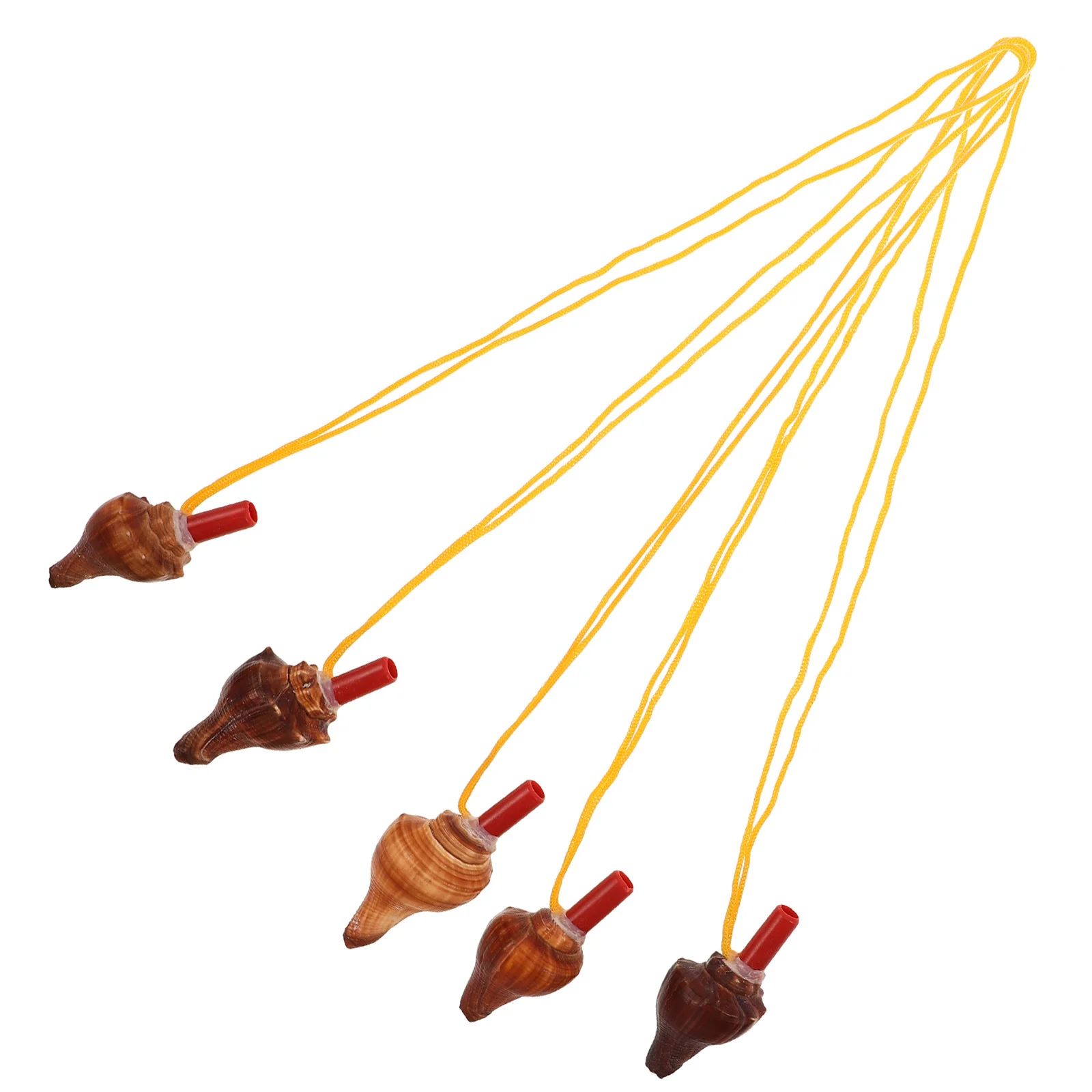 5 قطعة صافرة محارة طبيعية المحمولة صافرة للمشي في الهواء الطلق التخييم حفلة تفضل إشارة التدريب بصوت عال مع الحبل- #4