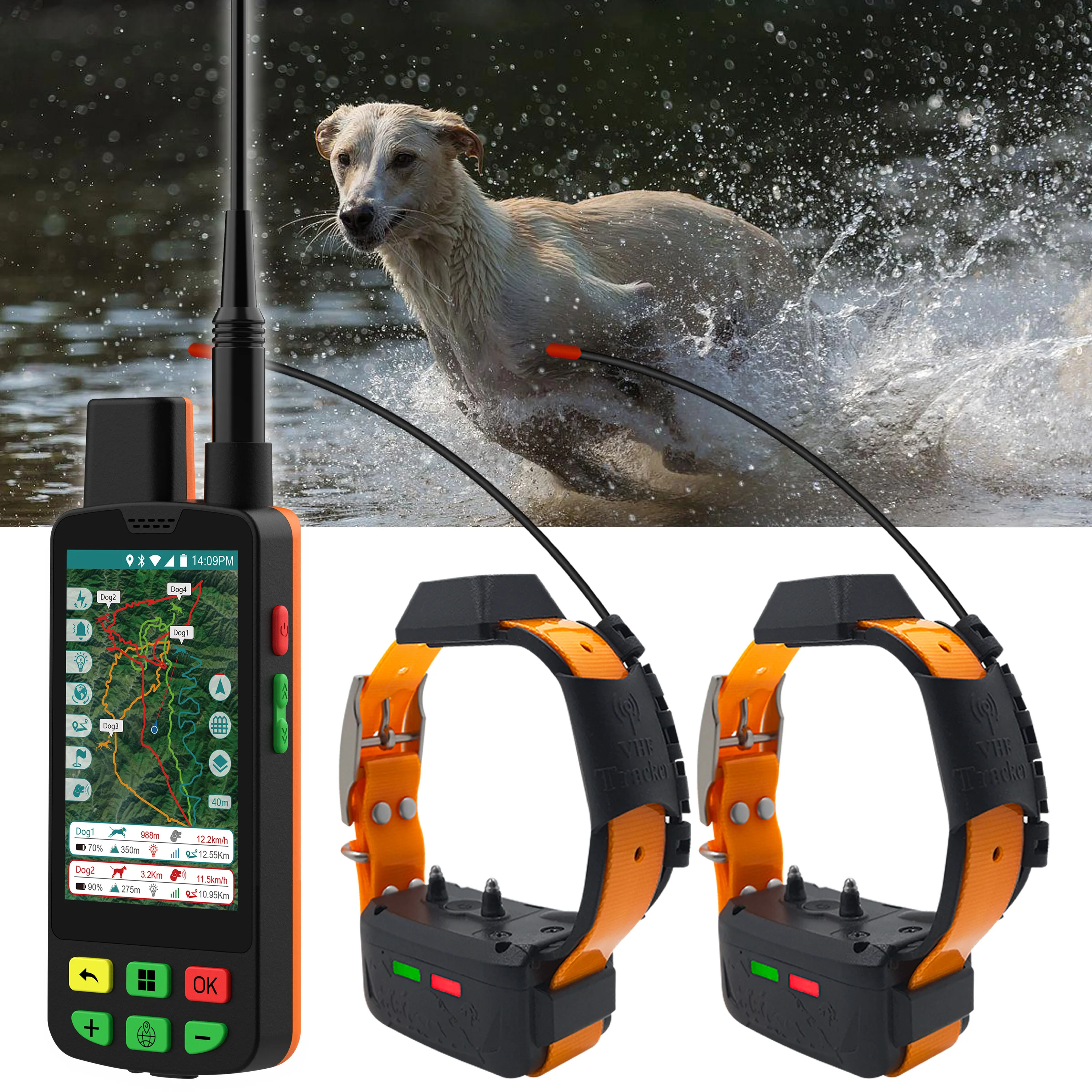 ESEEK Industrial GPS Tracking Dog Collar: 6400mAh 18650 Battery + Buckle Charging System - Global Distributor Incentives