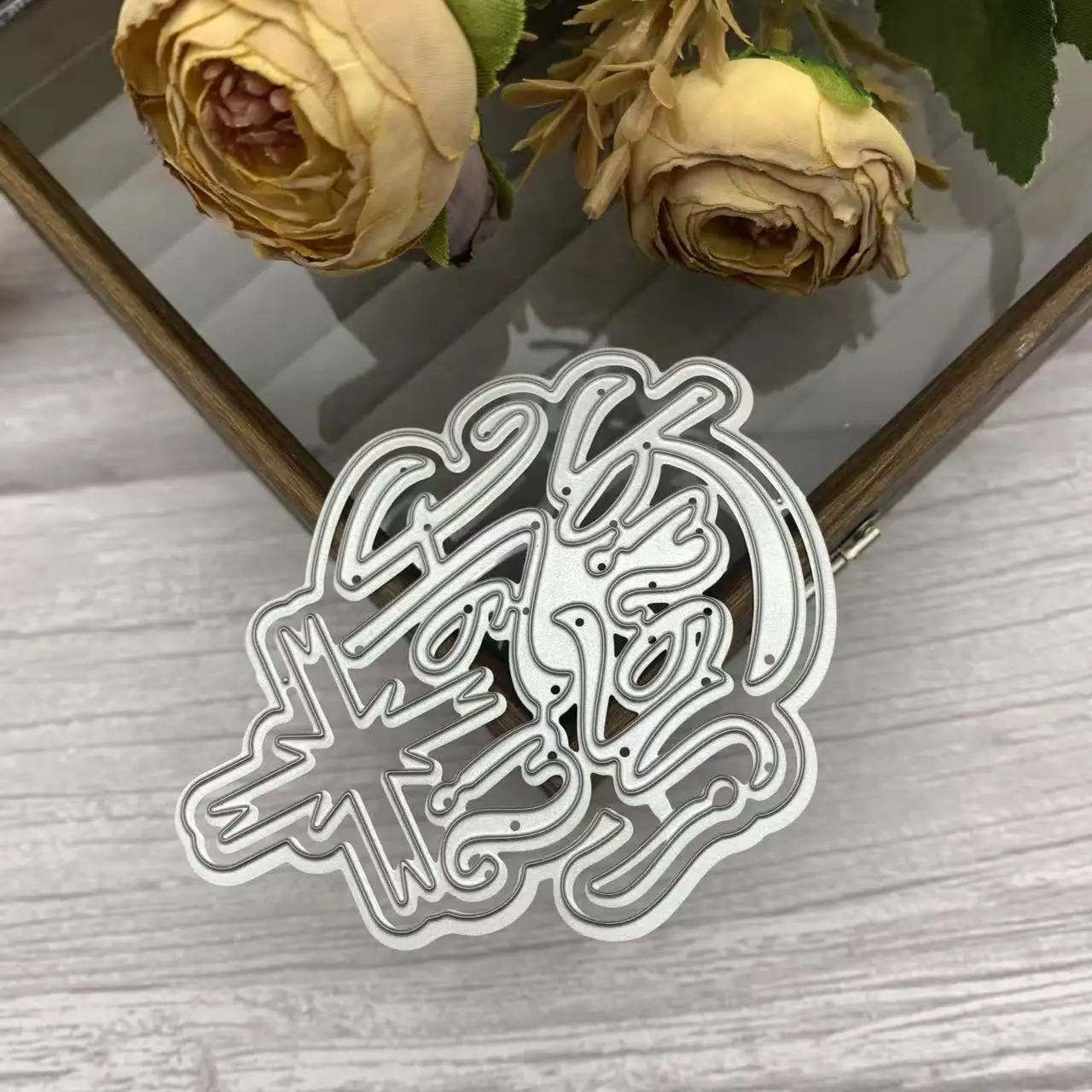 Handwritten Art Word Letter Metal Cutting Dies Decorative Alphabet DIY Scrapbooking Card Craft Dies