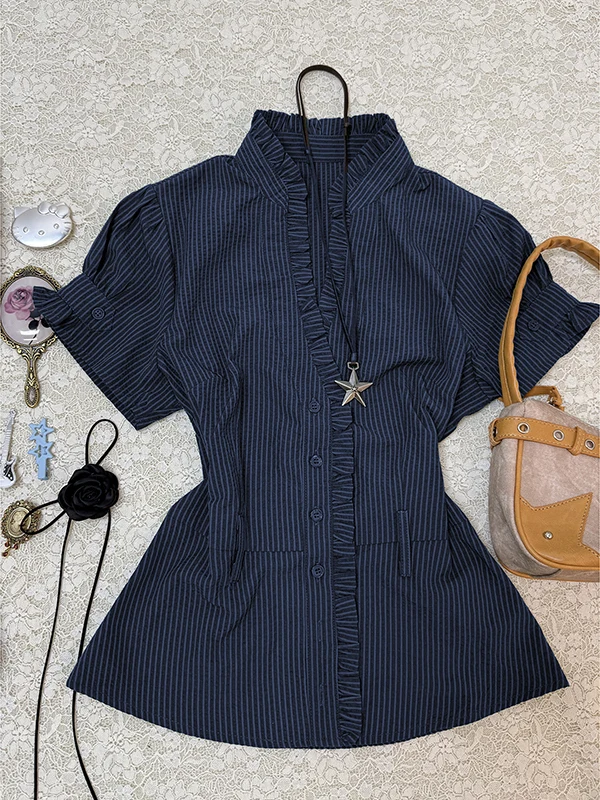 

Boya Girl Original Mint een Wood ain V-ne ort Sve irt Women's Spring Summer New Sle Elegance Top