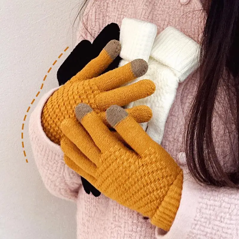 Neue 10 Farben Winter warm gestrickte Handschuhe Handy Touchscreen Strick handschuhe Winter dicke warme erwachsene Handschuhe für Männer Frauen