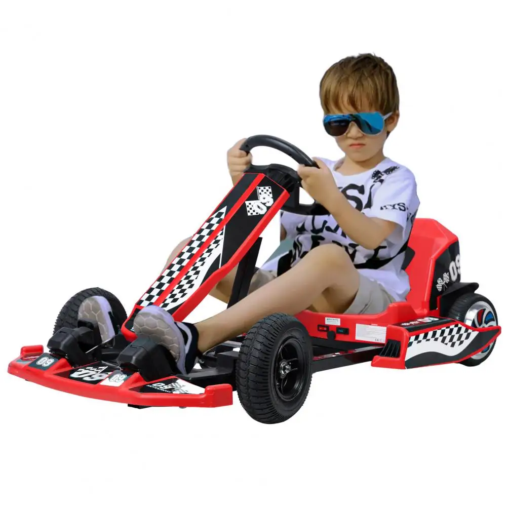 Go Kart, 16 MPH Speed 350W Motor 36V Electric Go Kart For Kids, Drift/Sport Mode Adjustable Length Metal Frame Kids Go Kart