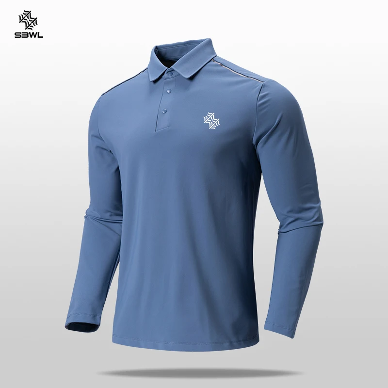 SBWL Autumn and winter outdoor high quality golf elastic long sleeve POLO shirt Fashion base office casual POLO T-shirt Tops