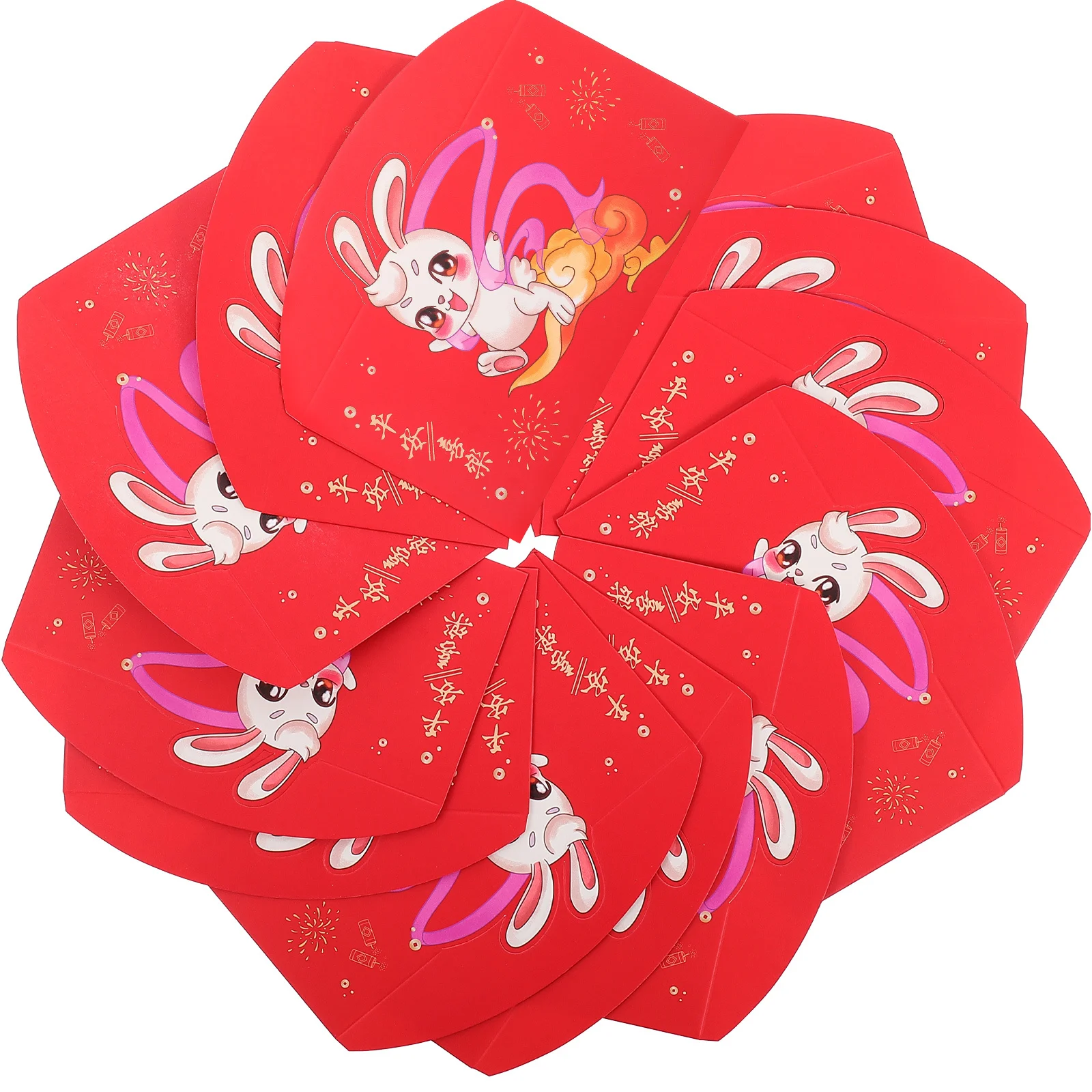 

12pcs Chinese New Year Envelopes Rabbit Year Festival Red Packets Bunny Pattern Party Gift Bags 2023 Zodiac Luck Money Pouches