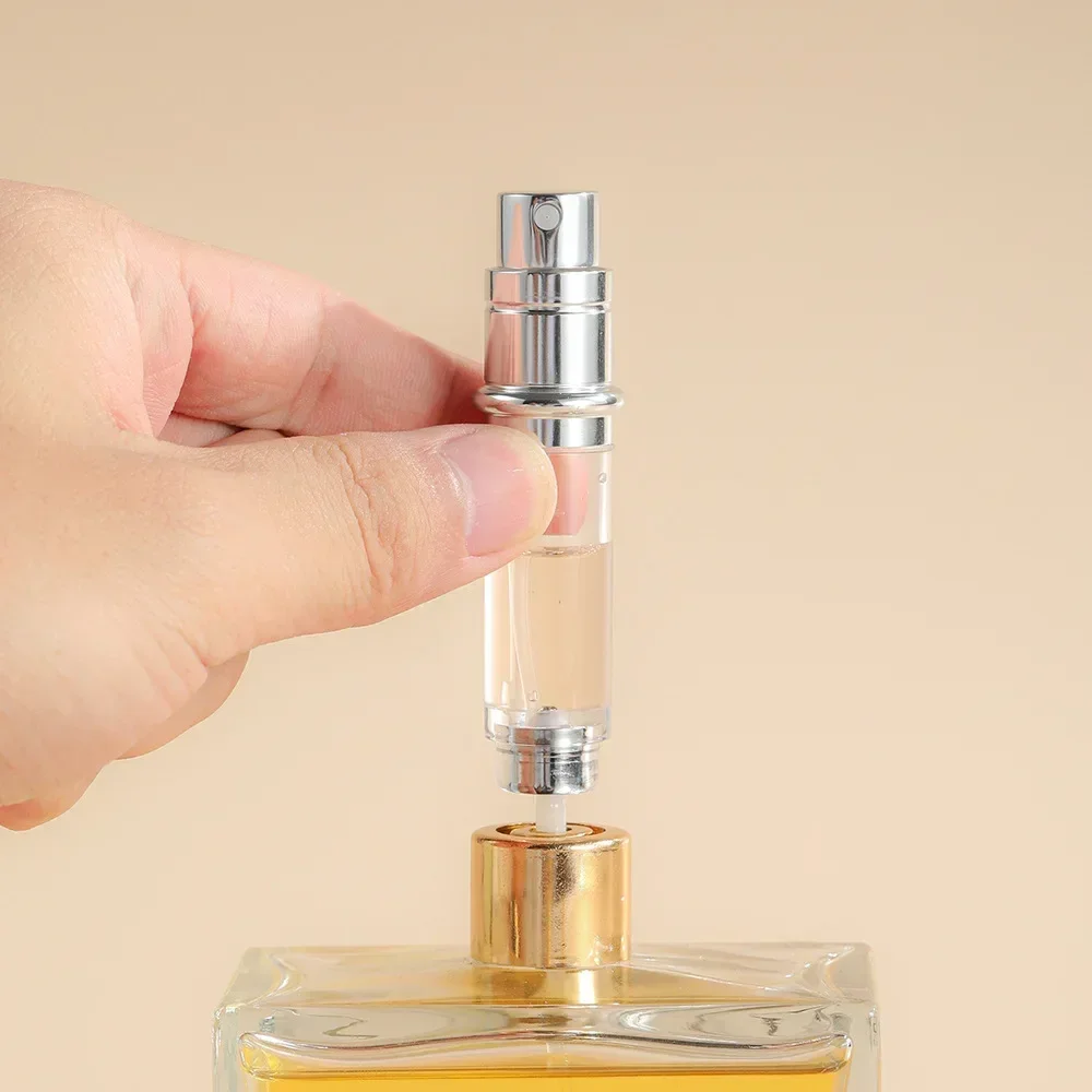 Bomba de llenado inferior portátil de cuero de alta calidad, pulverizador recargable de Perfume, contenedores de cosméticos vacíos, botella atomizadora de viaje, 5ml