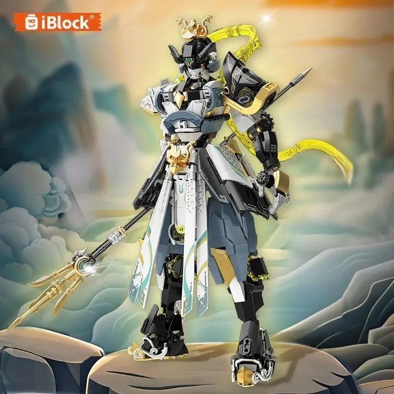 

iBlock Yang Jian собранный строительный блок настольное украшение Erlangshen периферийные развивающие игрушки