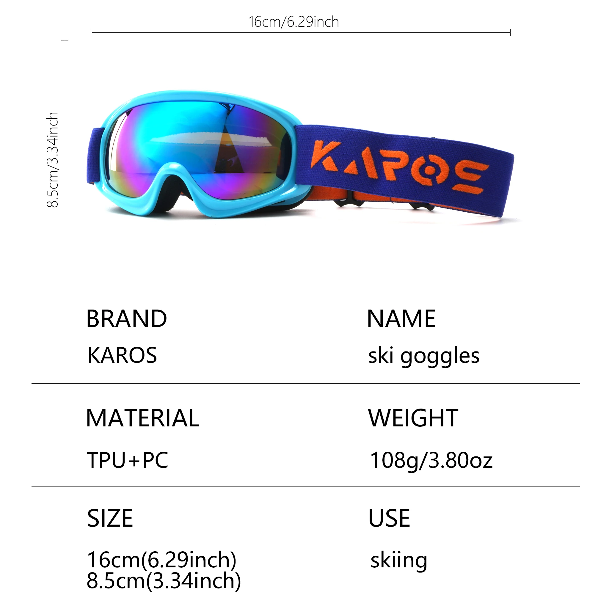 Premium Kids Ski Goggles Spherical Double-Layer Anti-Fog HD Wind-Dust-Proof UV400 Eyewear for Skiing And Cycling