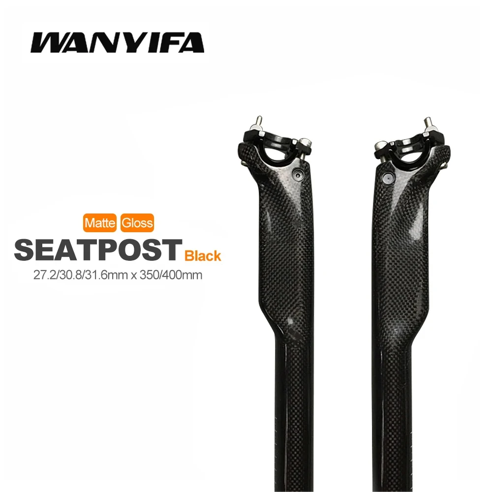 

Wanyifa Carbon Fiber Seatpost Bike Seat Post 27.2x30.8x31.6mm*350/400mm for Cycling Parts MTB/Road Bicycles Seatpost