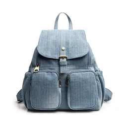 Denim Rucksack Frauen Freizeit reise Ausflug Umhängetasche große Kapazität Mode weibliche Schult aschen geeignet für Mädchen Tages rucksack