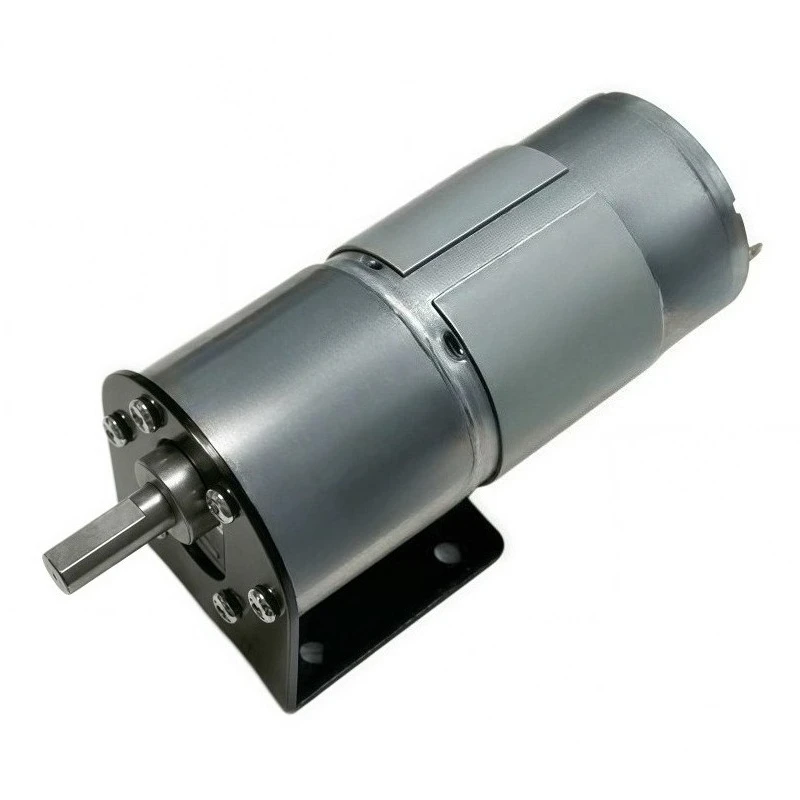 JGB37-545 DC Speed Reducer Motor, 12V or 24V, Reversible, with Speed Controller, Bracket, Power Cord, Adjustable Power Supply