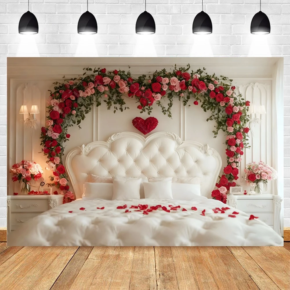 رومانسية عيد الحب خلفيات للتصوير الفوتوغرافي ارتفع القلب الأزهار قوس زوجين الحب الاحتفال صورة يطلق النار خلفيات ديكور #3