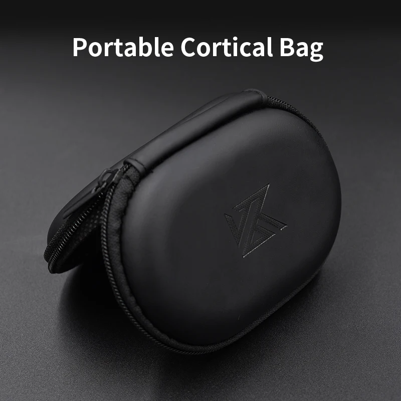 KZ Portable Cortical Bag Dustproof And Dirt-resistant Storage Box Eco-friendly Black Earphone Case For Headphones/Earbuds/Cable image 2