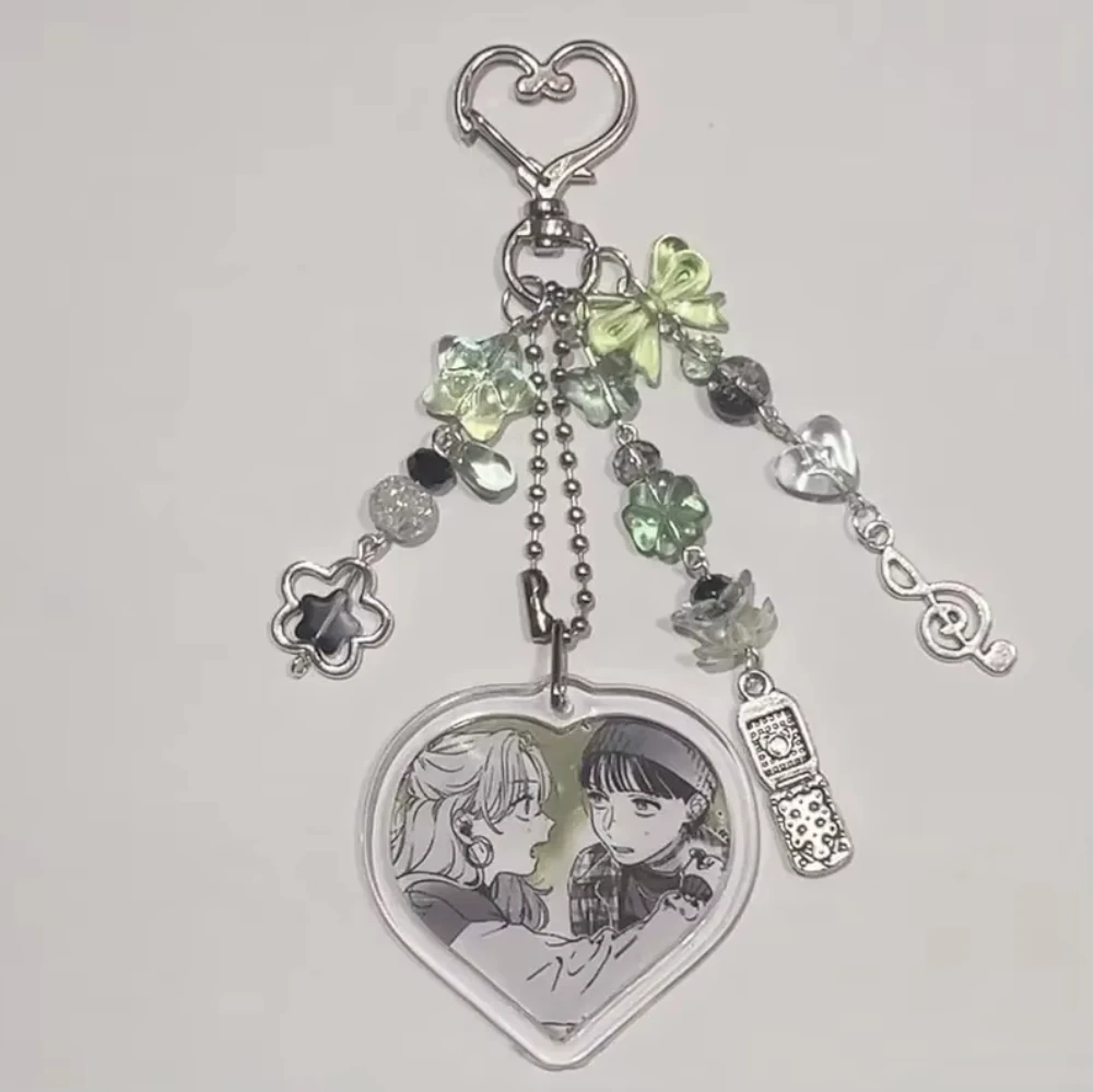 Anime The Guy She Was Interested In Wasn't A Guy At All/Green Yuri Keychains Jewelry Charm Gift