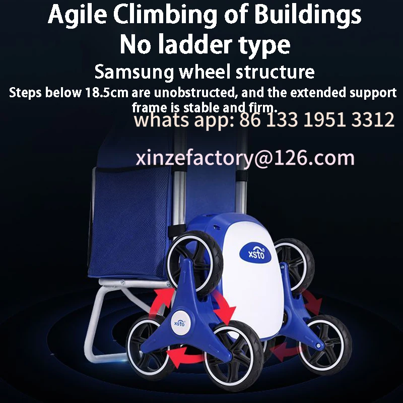 

Customizable Electric Climbing Shopping Cart Large Capacity Silent Electric Handcart Household Portable Foldable Shopping Bag