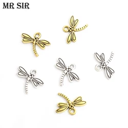 30pcs Metal Insect Dragonfly Charms Vintage Silver Gold Color Alloy Pendants Fit Making DIY Necklaces Bracelets Jewelry Findings