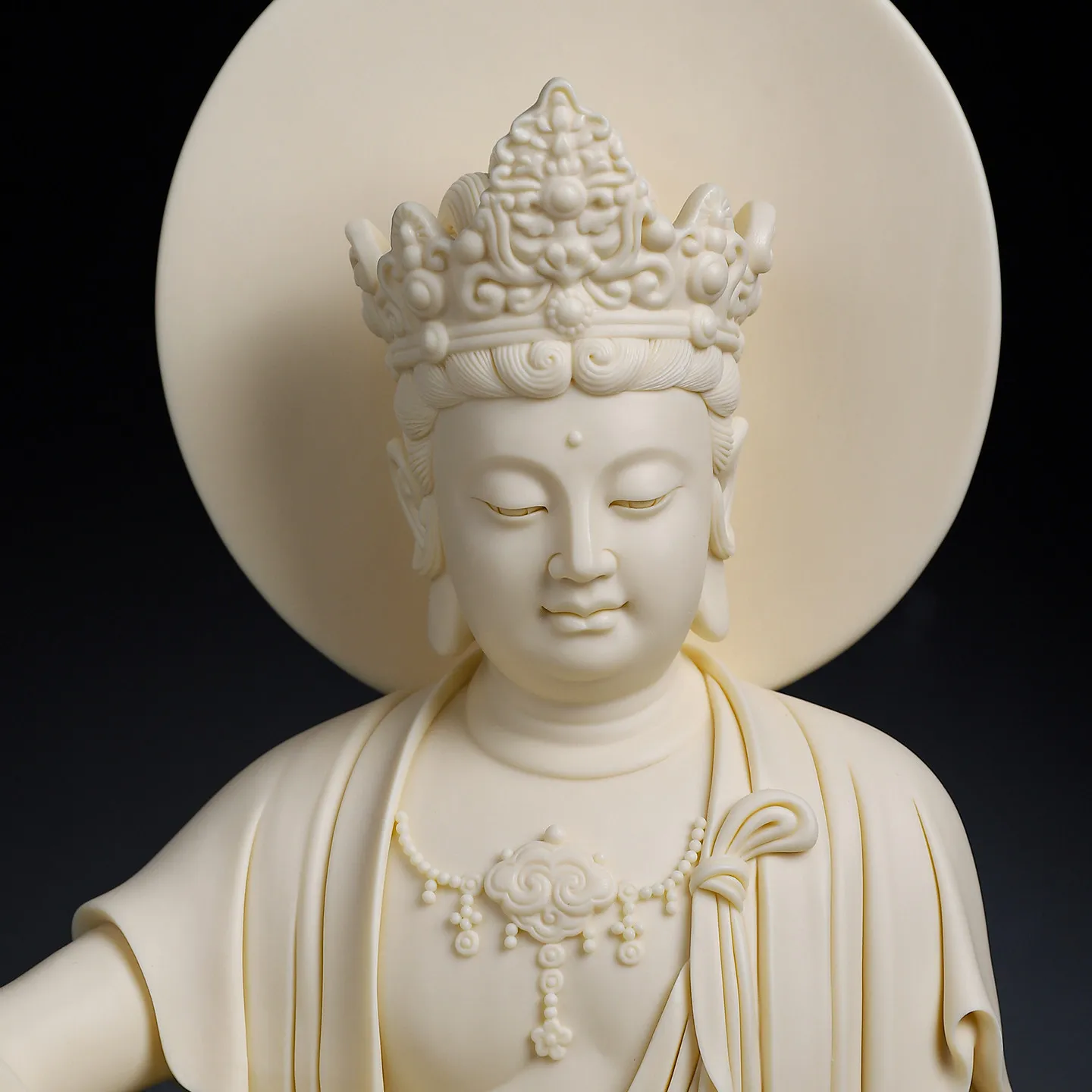 CZ Sitting Waves Water Moon Guanyin Ceramics Guanyin Bodhisattva Home Living Room Buddha Statue Ornament