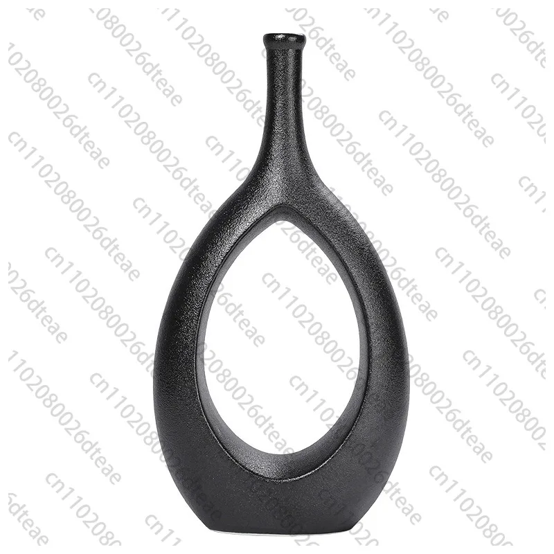 Shaped Art Vase Ornament Ceramic Living Room Flower Arrangement Home Entrance Model Room Soft Decoration Jewelry Handmade