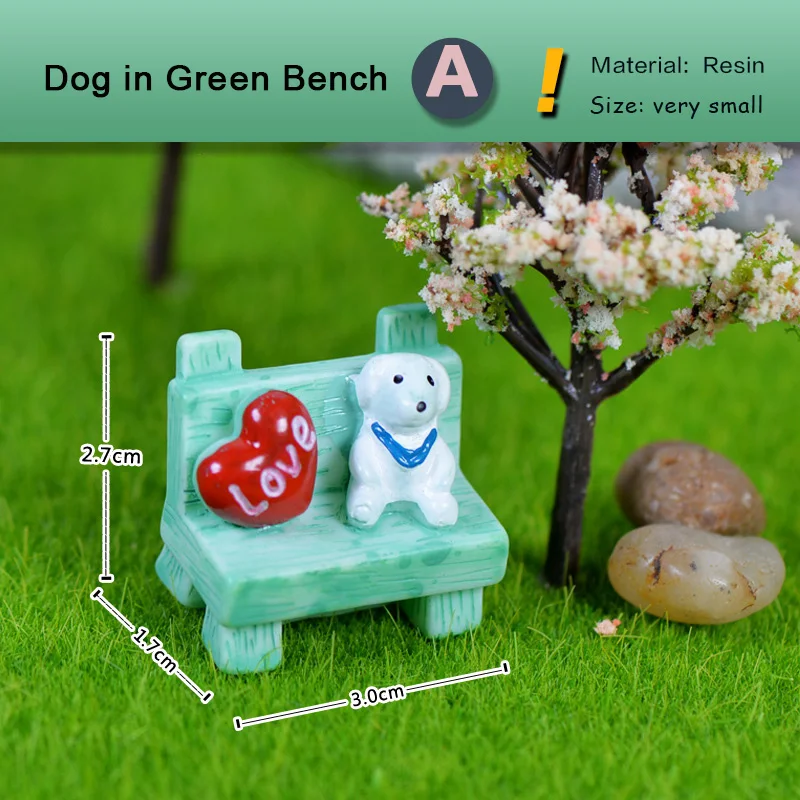 White Dog Sofa Bench Miniature Figurine Puppy Cartoon Animal Home Cake Car Decoration Statue Model Resin Craft New Ornaments