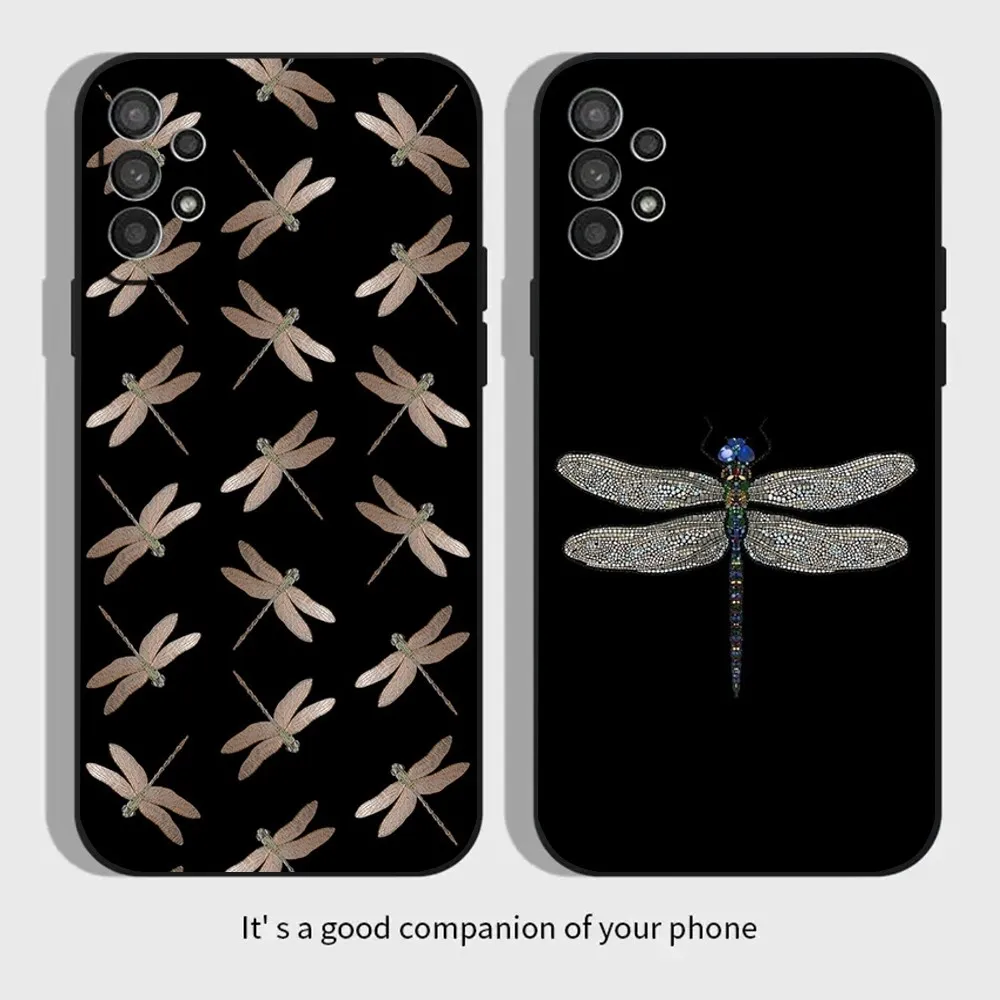 Dragonfly Animal Insect Phone Case For Samsung Galaxy A13,A21s,A22,A31,A32,A52,A53,A71,A80,A91 Soft Black Cover