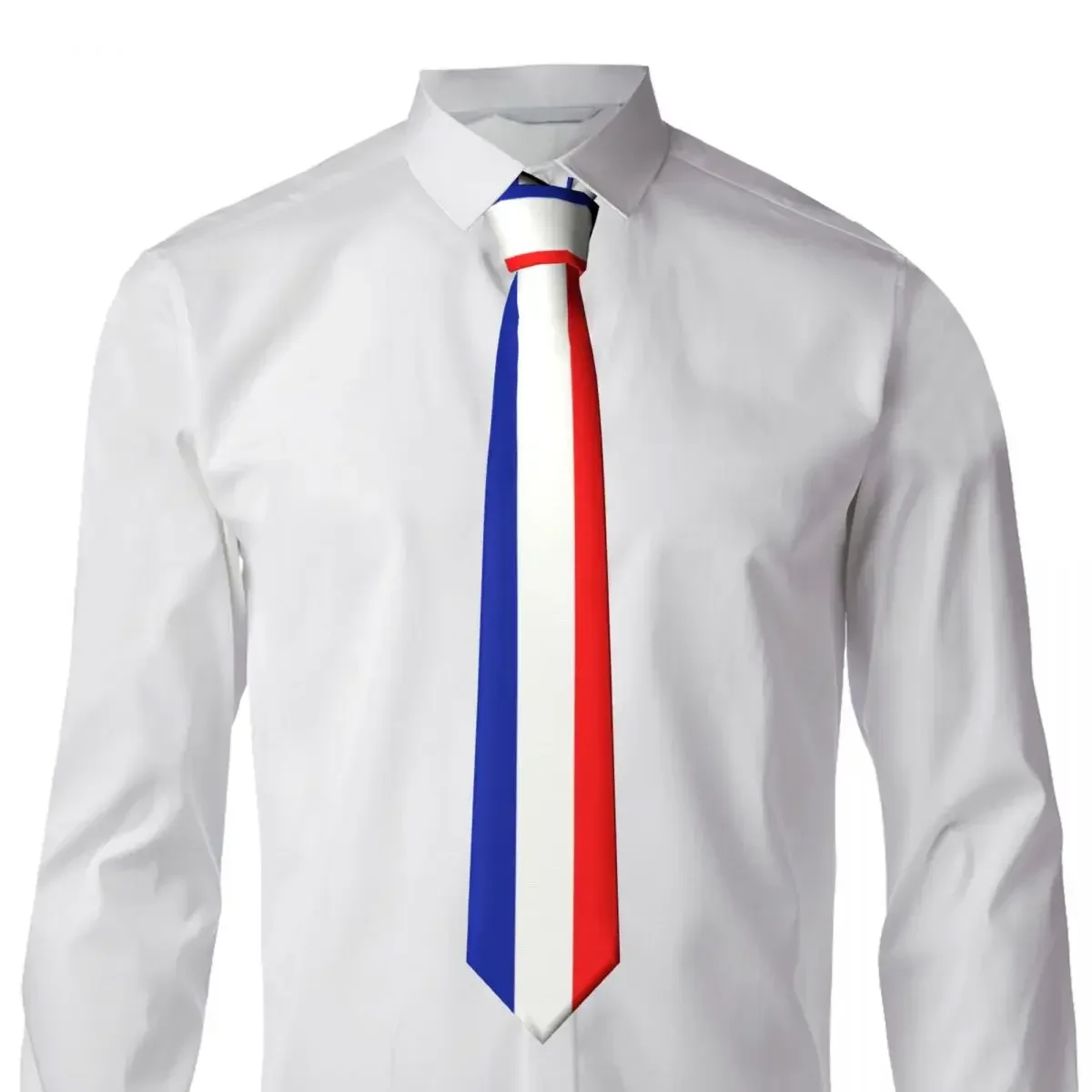 Classic French Flag France Neck Tie for Party Customized Men Neckties