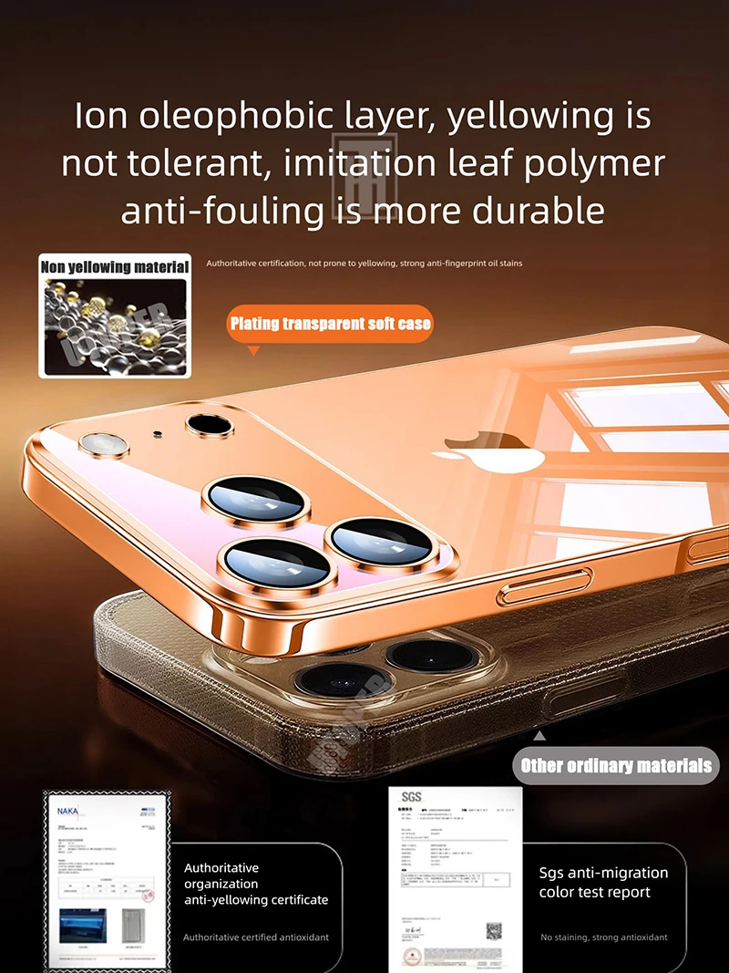 حافظة جديدة كاملة الحماية رفيعة للغاية وشفافة من مادة البولي يوريثان لهاتف آيفون 17 Air 16 15 14 13 12 11 Pro Max Plus غطاء ناعم عالي الدقة #5