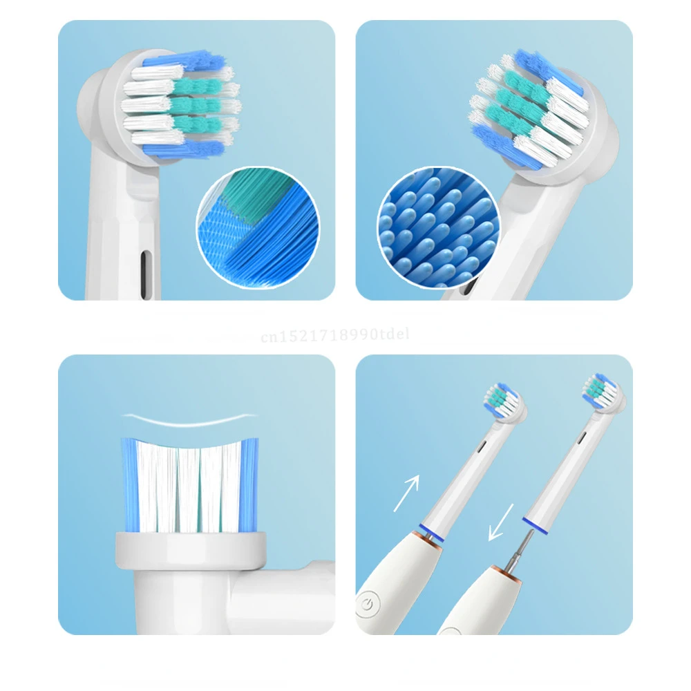 POM cabeças substituição para Oral B 3D, macio-cerdas, 4 cores, 4pcs por conjunto