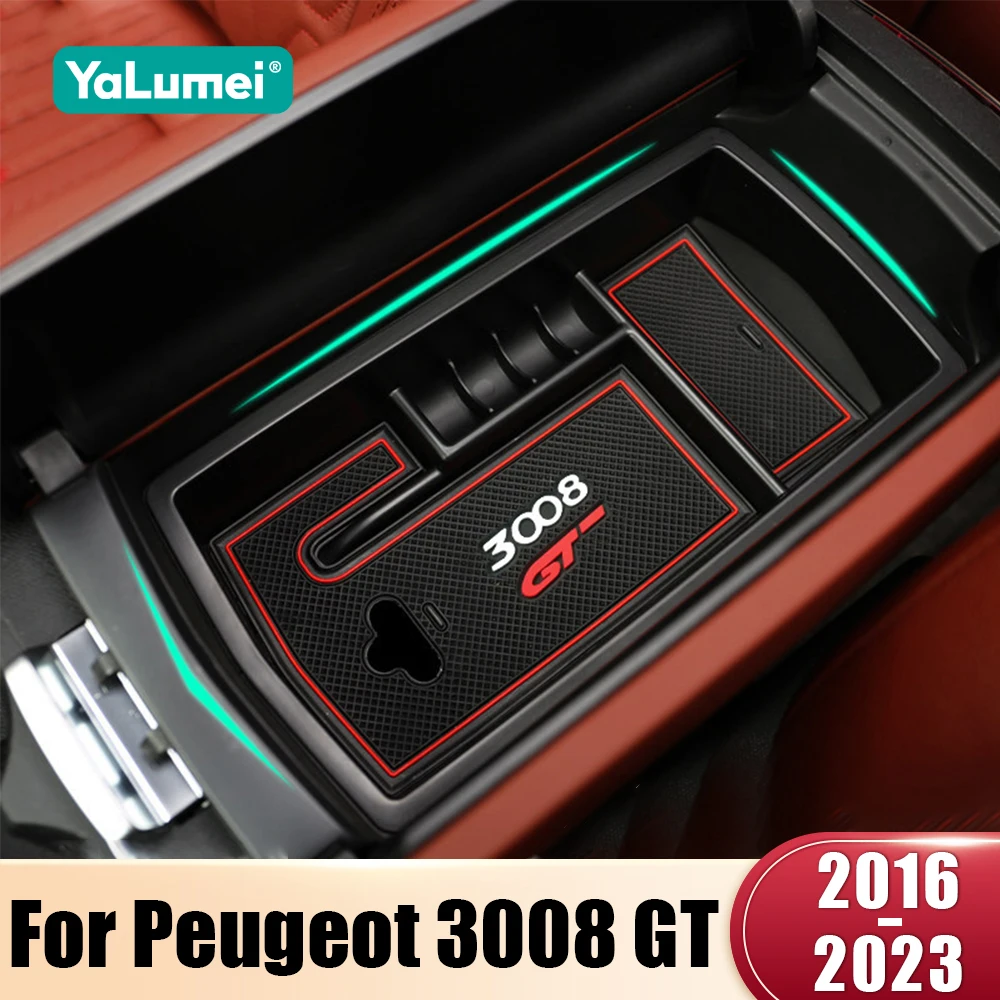 Accoudoir Central de voiture hybride, boîte de rangement, plateau organisateur, accessoires, pour Peugeot 3008 GT 2017 2018 2019 2020 2021 2022 2023 3008GT