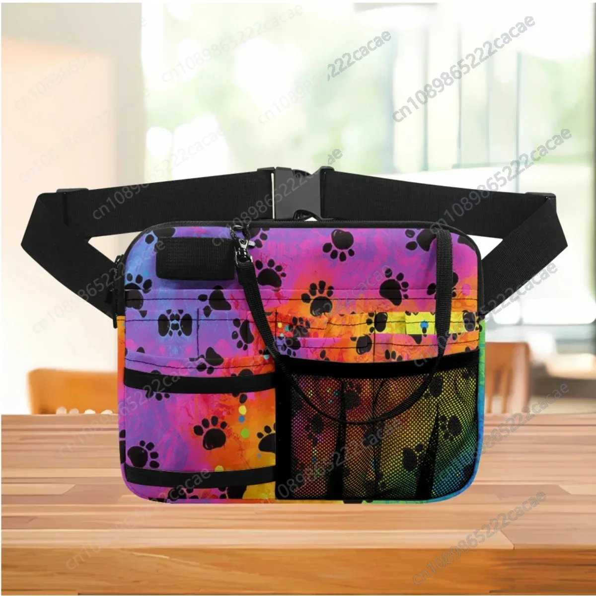 Fashion Colorful Dog Paw Designer Waist Bag Women Medical Staff Universal Fanny Pack Emergency Supplies Storage Nursing Hip Bags