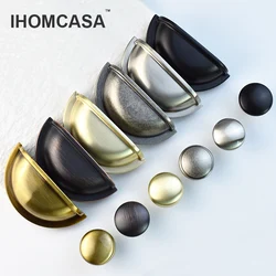 IHOMCASA Kitchen Furniture Handles Cupboard Cabinet Door Handle Wardrobe Shoe Cabinet Pulls Shell Golden Drawer Knobs Nordic