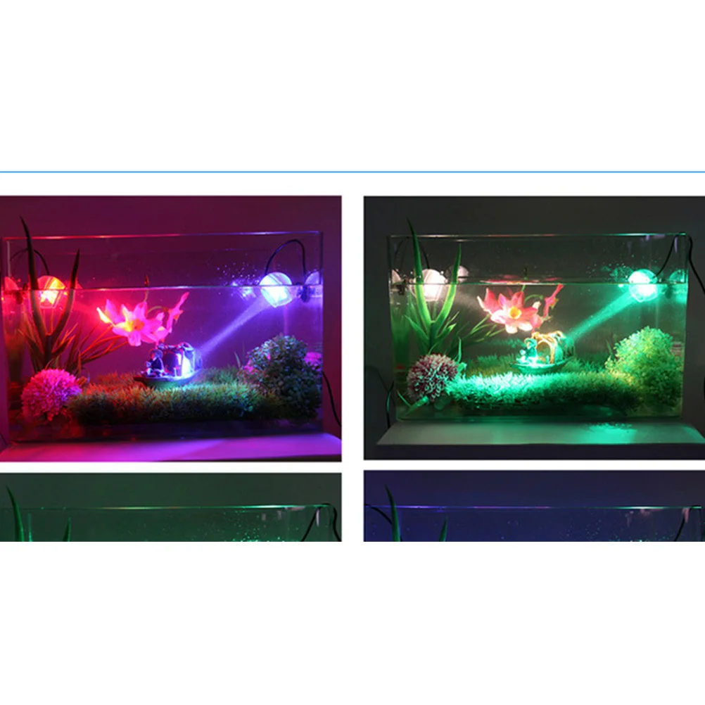 

Rgb Led Spotlight Submersible Waterproof Aquarium Light 360 Adjustable Suction Cup Fish Tank Decorative Lamp For Fresh