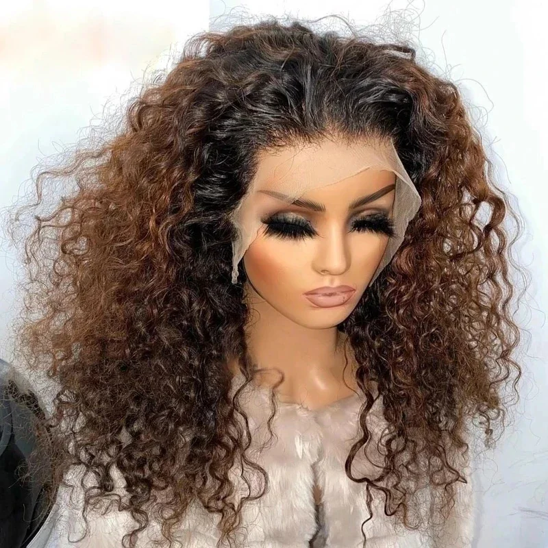 180Density Soft Ombre Brown Blond 26inch Glueless Long Lace Front Wig For Black Women With Baby Hair Preplucked Natural Hairline