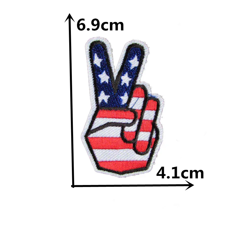 Hot sale Mixture Finger Parches Embroidered Iron On Patches For Clothing DIY Stripes Clothes Stickers Custom DIY Clothes Badges